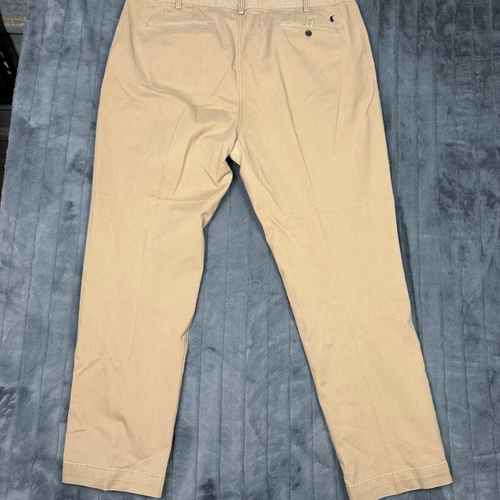 Polo Ralph Lauren Classic Fit Chino Pants Mens 42x32 Khaki Tan Cotton Twill